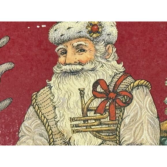 Vintage 90's Red Santa Nordic Tray Christmas Decor‎ Wim Schimmer Winter - Picture 2 of 5